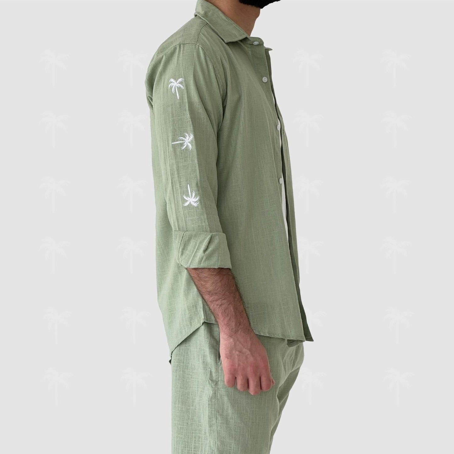 Green Linen Pant Set