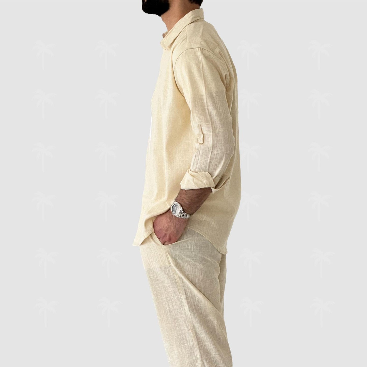 Nude Linen Pant Set